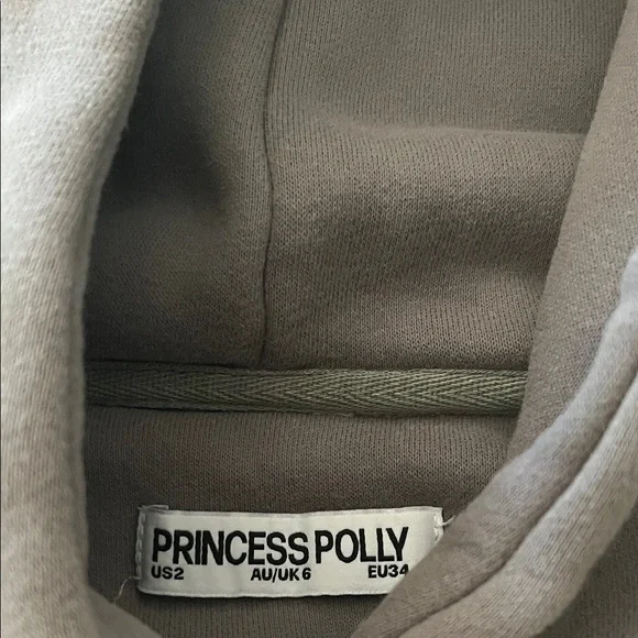 Princess Polly women’s size 2 Gray Hoodie Sweatshirt with Pink Graphic - Picture 2 of 4